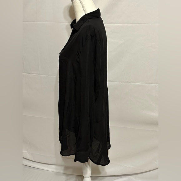 Massini Size XL Black Button Up Blouse - Picture 2 of 6